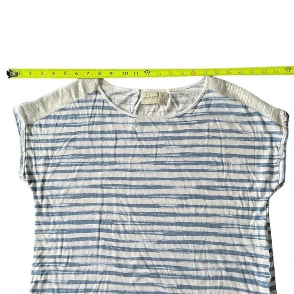 Zenergy by Chicos Striped Tie-Waist Sequin Shoulder Tee- Size “0”- Small - Picture 7 of 12